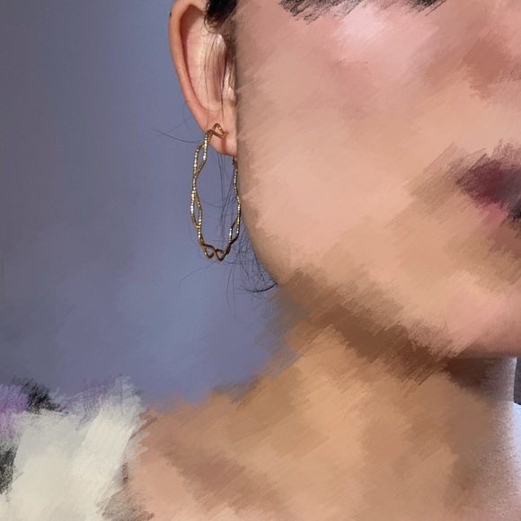 Golden hoops - Picture 2 of 2